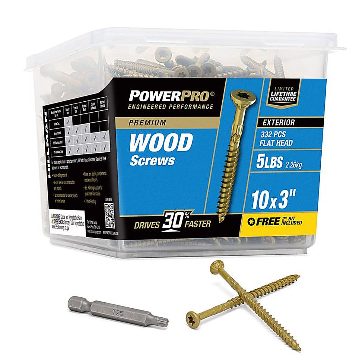 Hillman - 48613 - Power Pro No. 10 x 3 in. L Star Flat Head Exterior Deck Screws 5 lb.