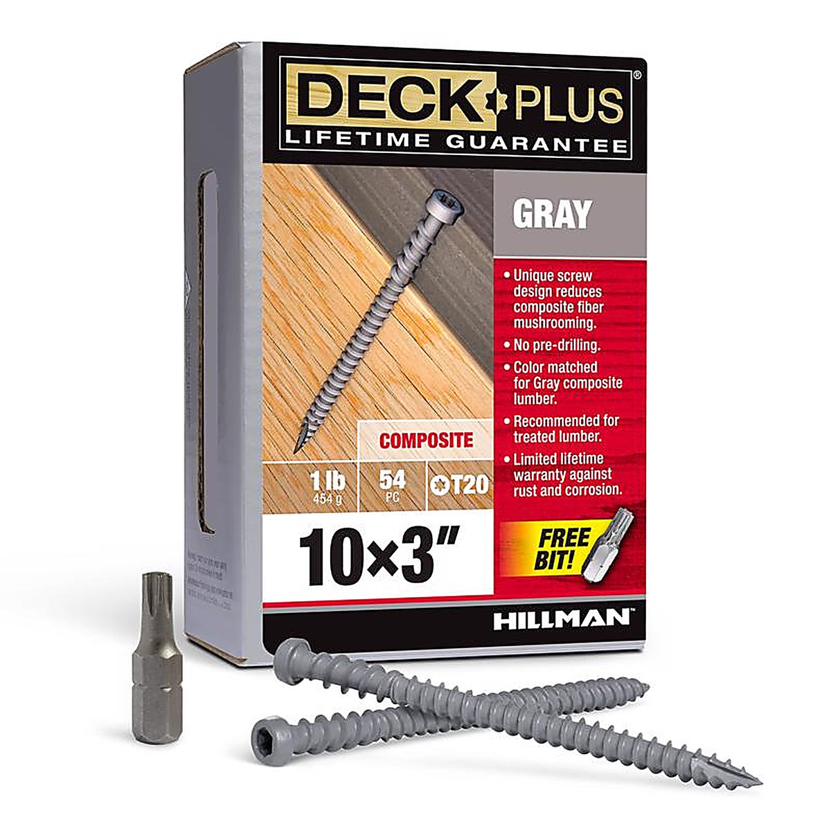 Deck Plus - 48442 - No. 10 x 3 in. L Star Flat Head Composite Deck Screws 1 lb.