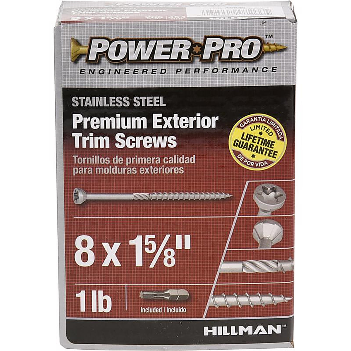 Hillman - 48639 - Power Pro No. 8 x 1-5/8 in. L Star Trim Screws 1