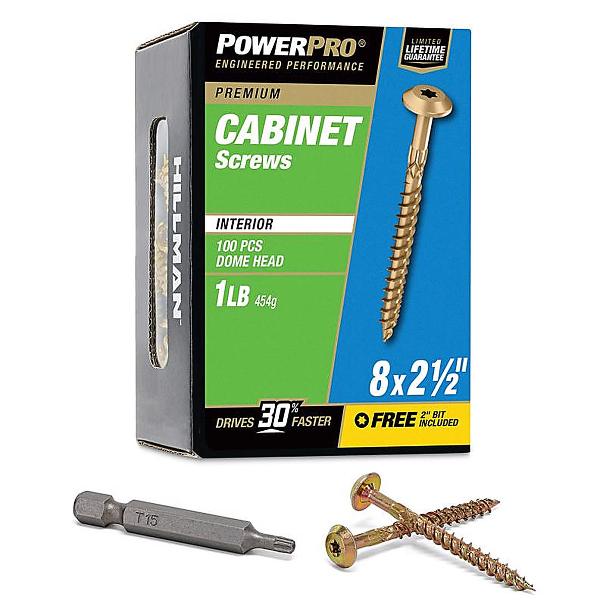 Hillman - 48648 - Power Pro No. 8 x 2-1/2 in. L Star Cabinet Screws 1lb
