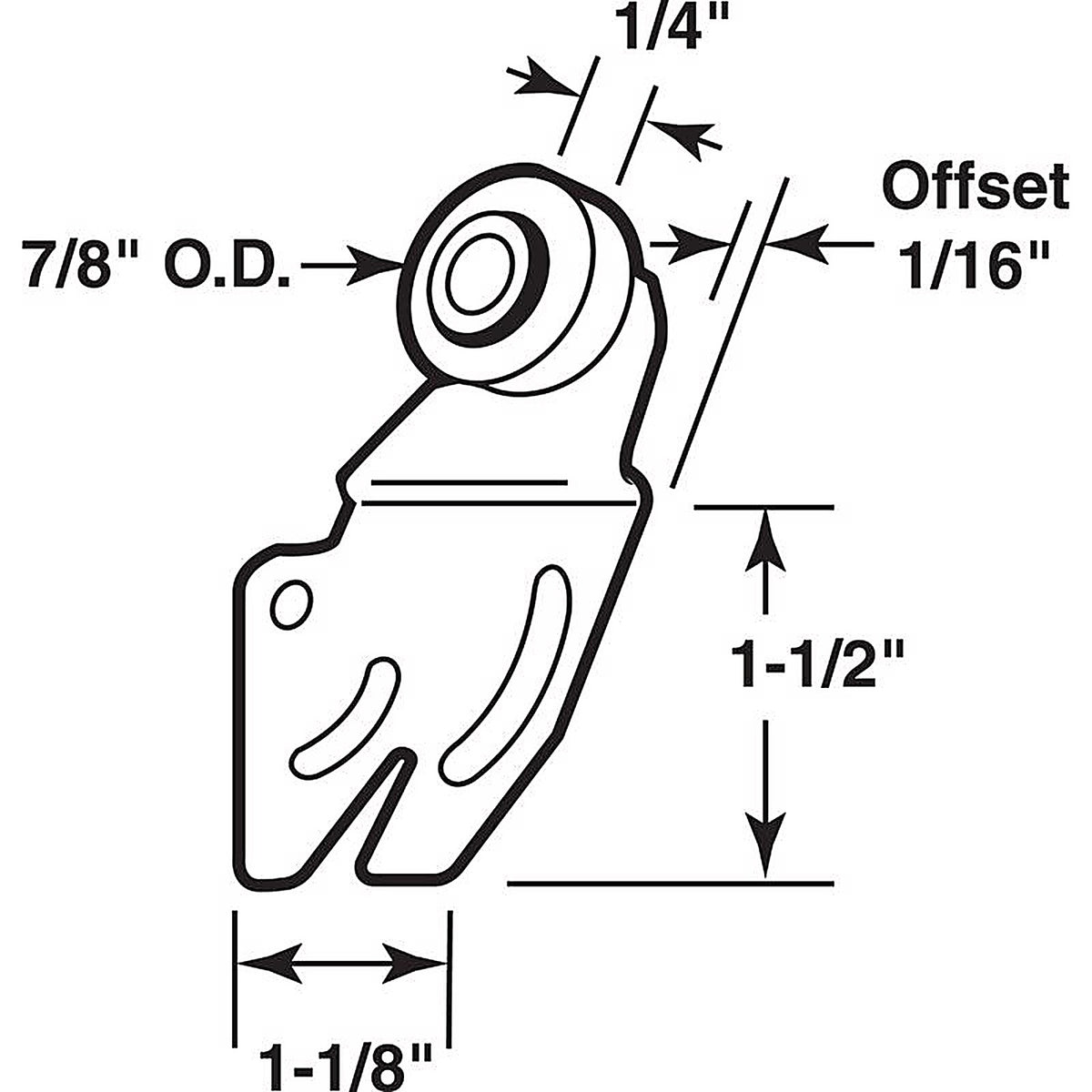 Prime-Line - N 6840 - 7/8 in. D X 1/4 in. L Mill Plastic Door Roller 2 pk