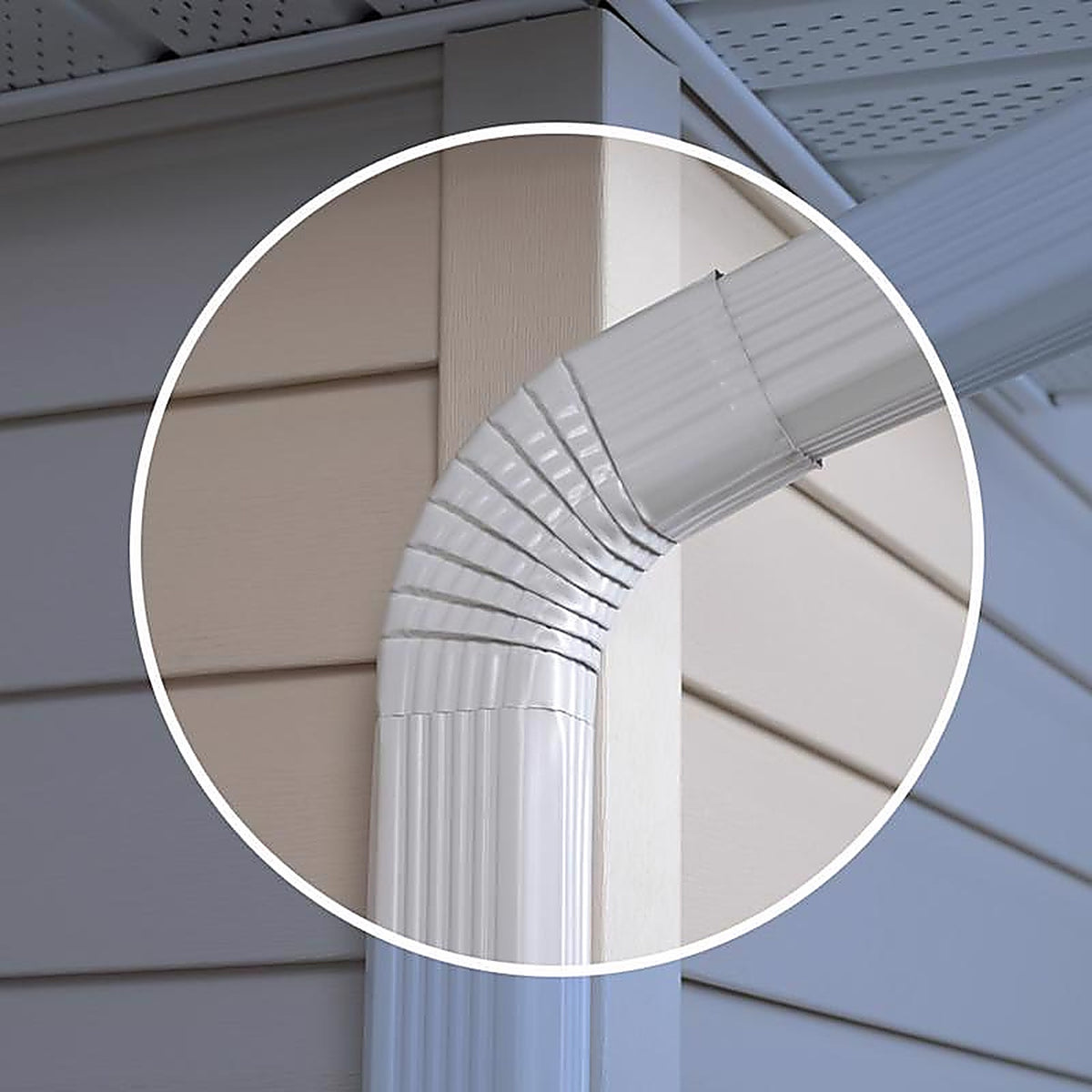 Amerimax - 47265 - 3 in. H X 5.25 in. W X 12 in. L White Aluminum B Gutter Elbow