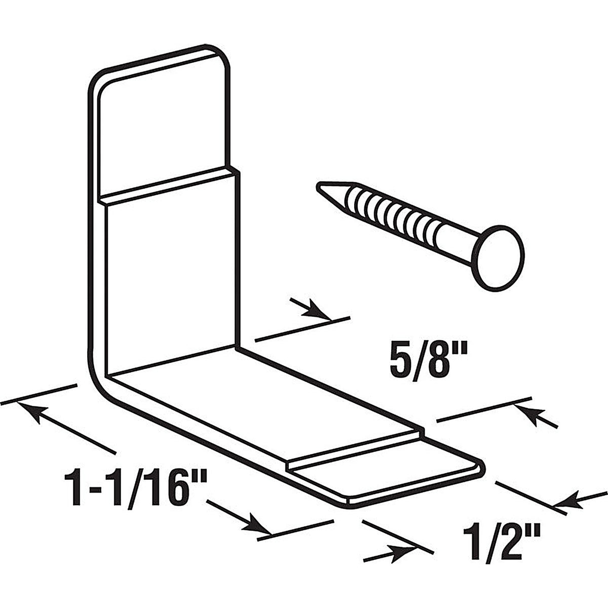 Prime-Line - R 7153 - Plastic Center Guide Drawer Guide Side Saddles 1 pk