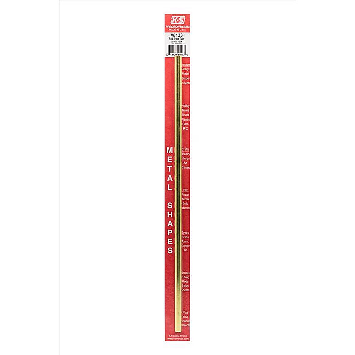 K&S - 8133 - 5/16 in. Dia. x 12 in. L Round Brass Tube - 1/Pack