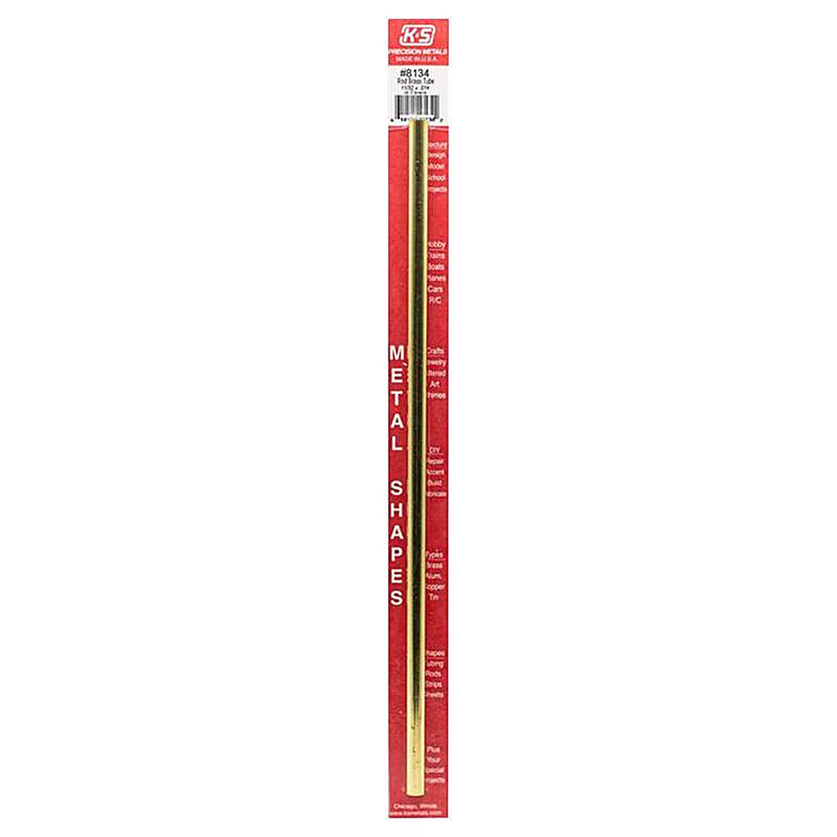 K&S - 8134 - 11/32 in. Dia. x 12 in. L Round Brass Tube - 1/Pack