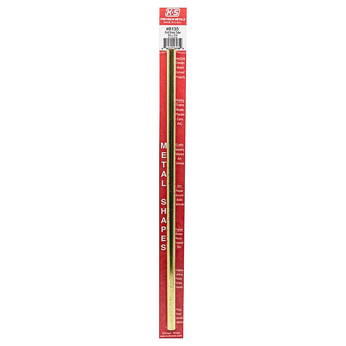K&S - 8135 - 3/8 in. Dia. x 12 in. L Round Brass Tube - 1/Pack