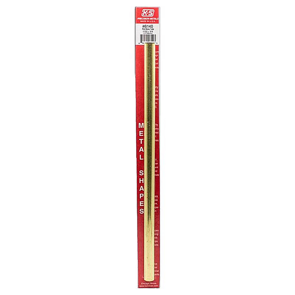 K&S - 8140 - 17/32 in. Dia. x 12 in. L Round Brass Tube - 1/Pack