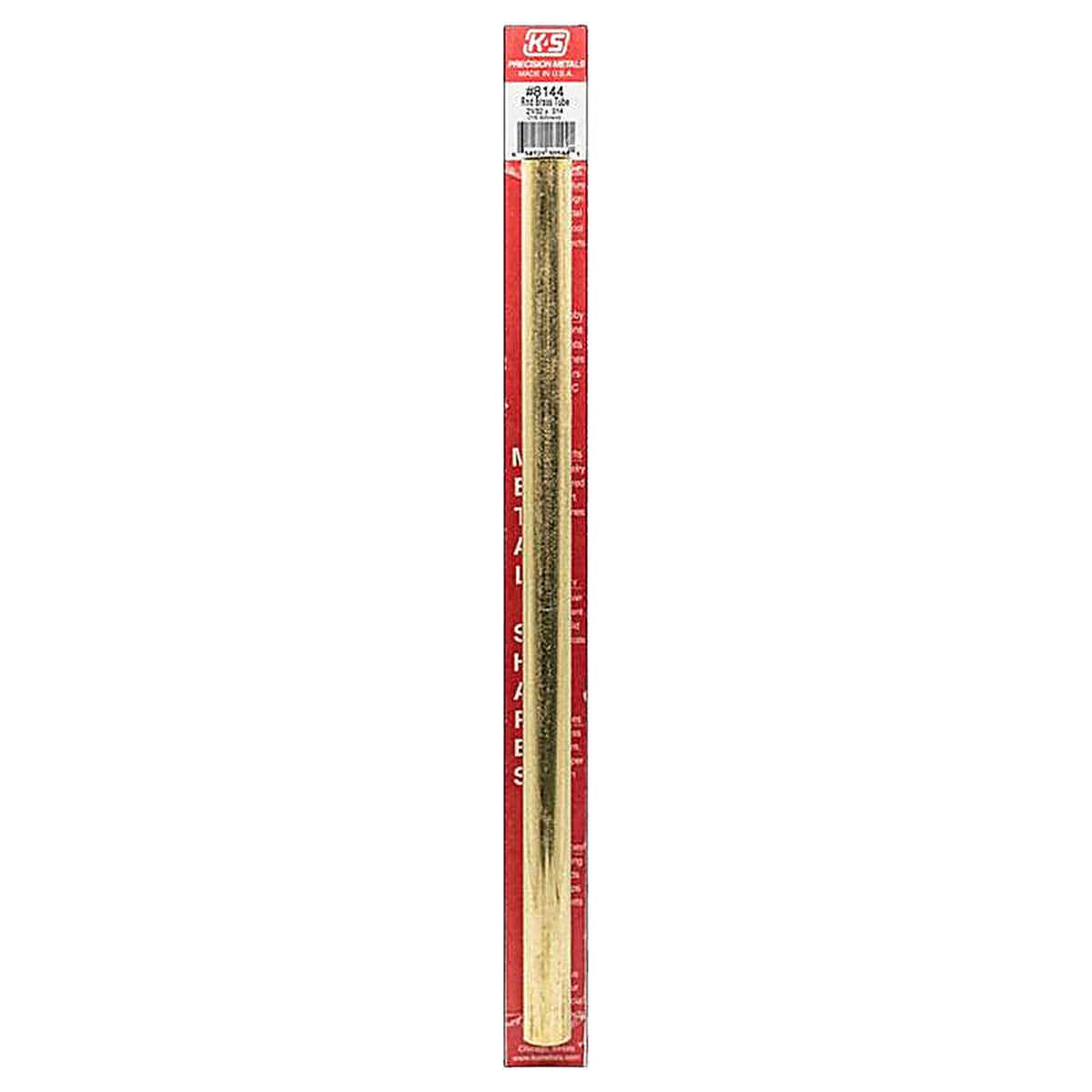 K&S - 8144 - 21/32 in. Dia. x 12 in. L Round Brass Tube - 1/Pack