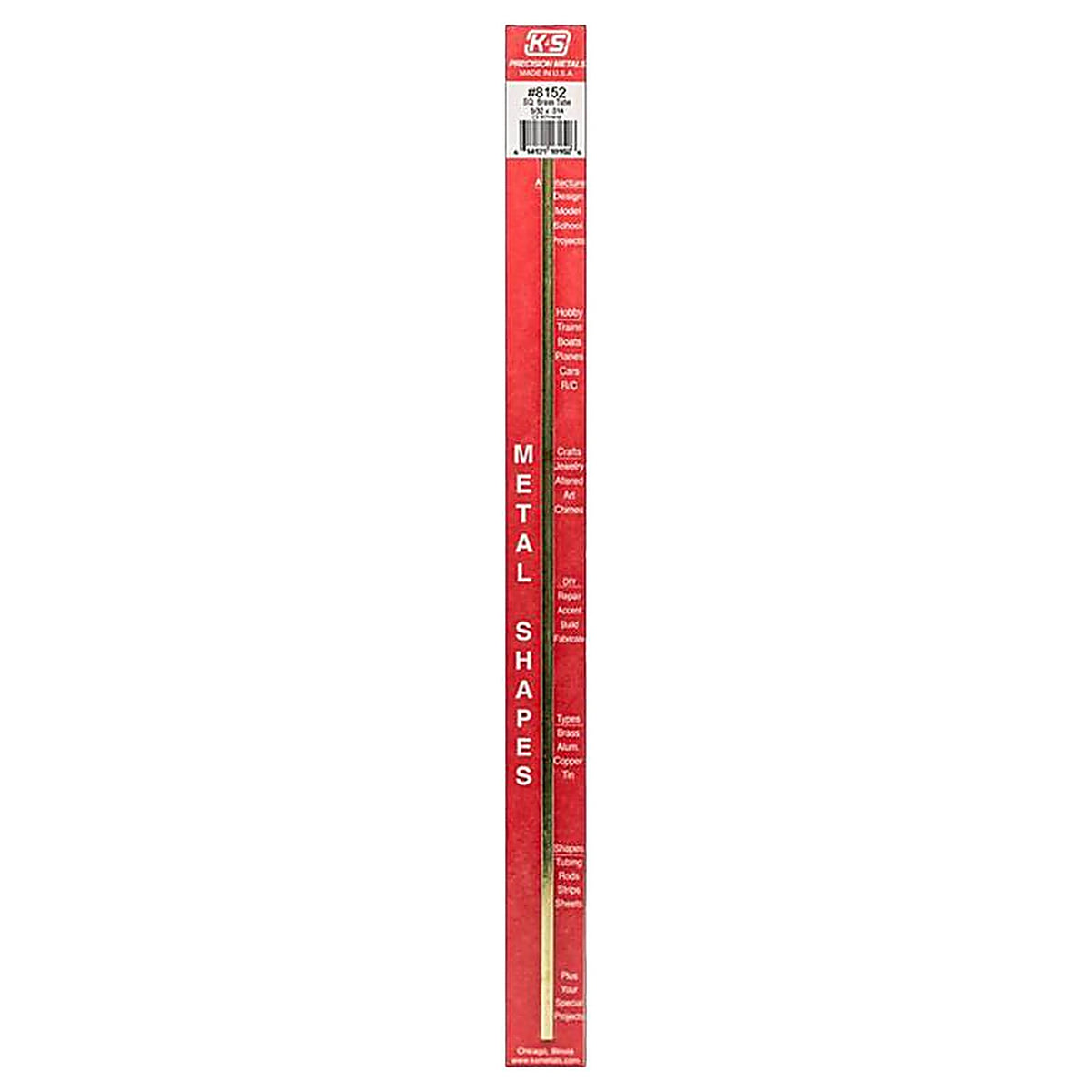 K&S - 8152 - 5/32 in. W x 12 in. L Square Brass Tube - 1/Pack