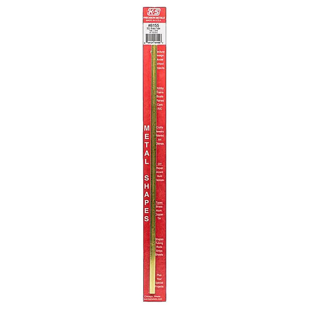 K&S - 8155 - 1/4 in. W x 12 in. L Square Brass Tube - 1/Pack