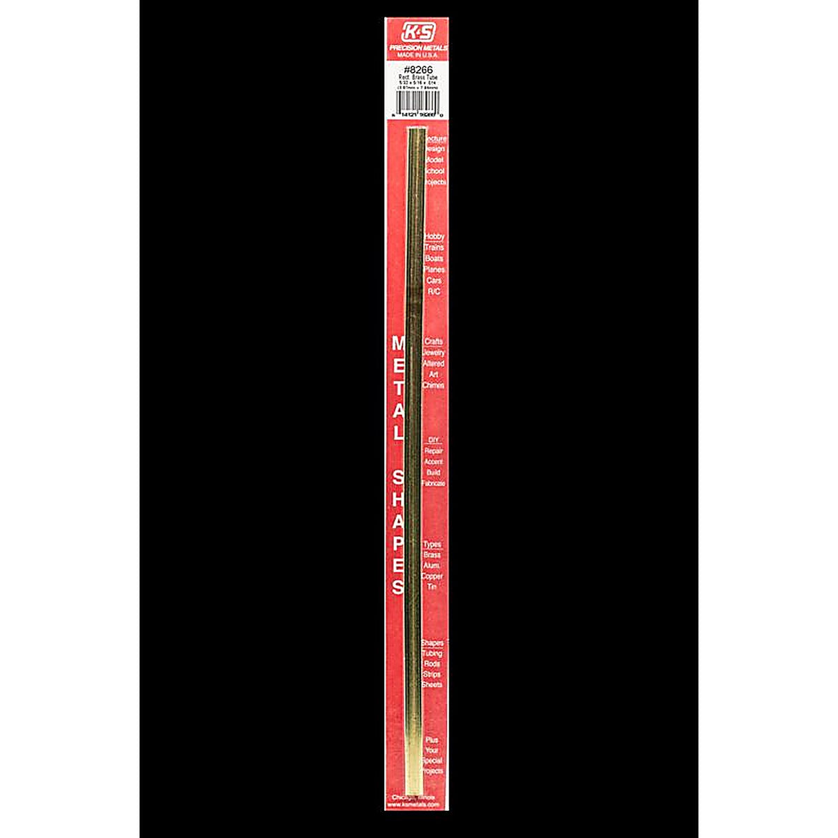 K&S - 8266 - 5/16 in. W x 12 in. L Rectangular Brass Tube - 1/Pack