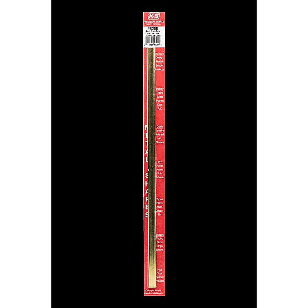 K&S - 8268 - 3/8 in. W x 12 in. L Rectangular Brass Tube - 1/Pack