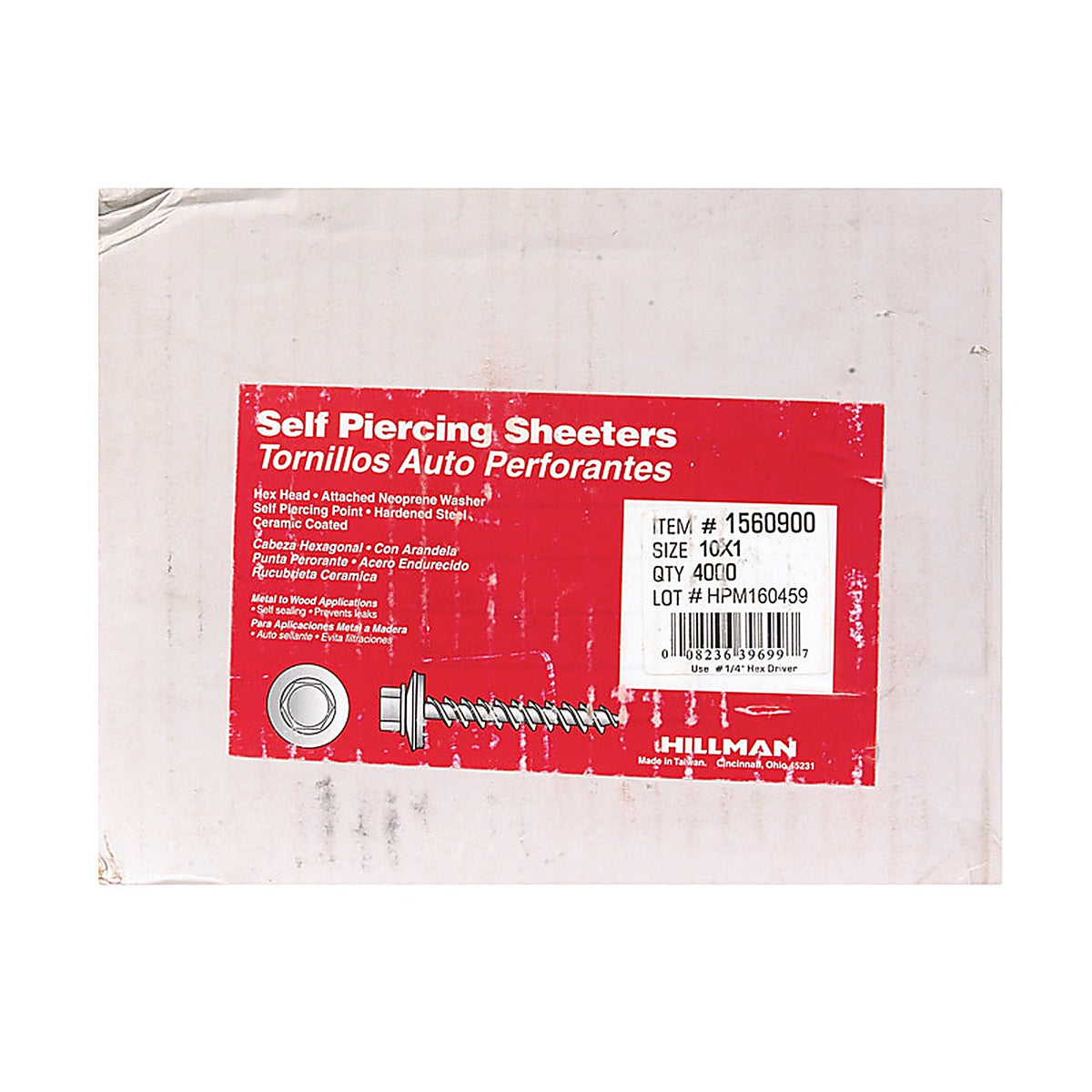 Hillman - 1560900 - No. 10 X 1 in. L Hex Hex Washer Head Self-Piercing Screws 4000 ct 1 pk