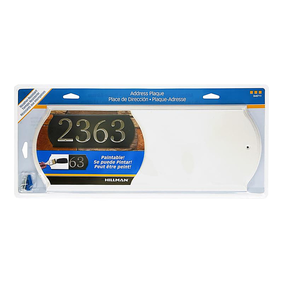 Hillman - 848711 - White Wood Paintable Address Plate