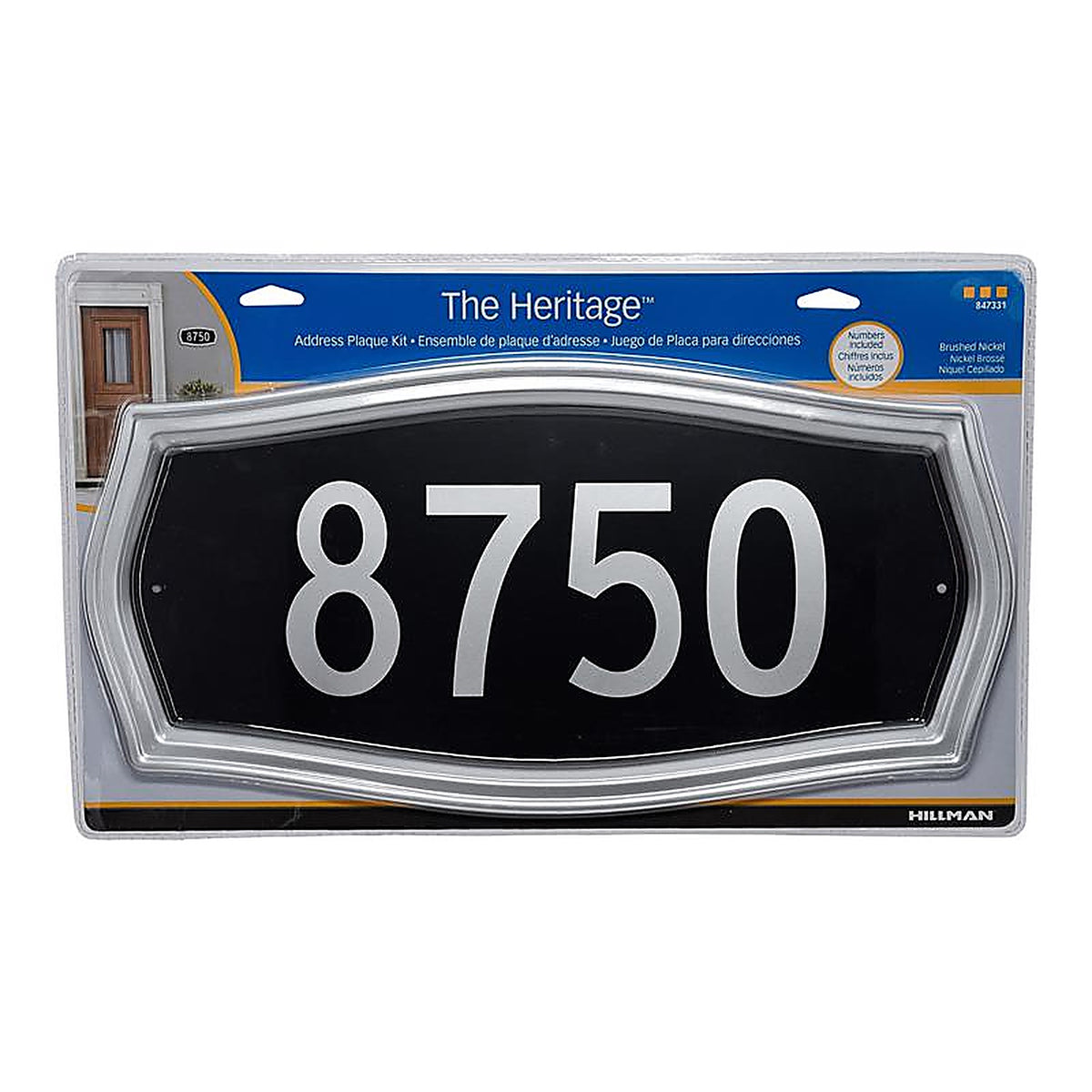Hillman - 847331 - Distinctions Black Die-Cast Zinc Heritage Address Plate