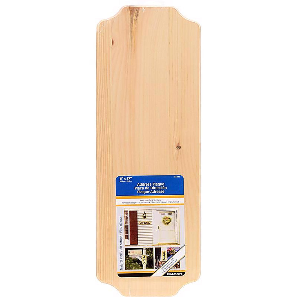 Hillman - 844113 - Natural Wood Rectangle Address Plate