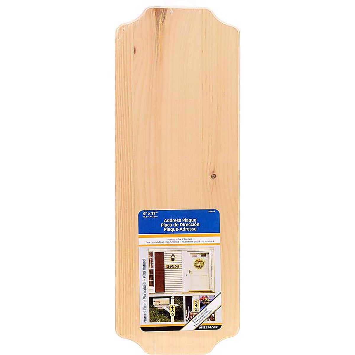 Hillman - 844113 - Natural Wood Rectangle Address Plate