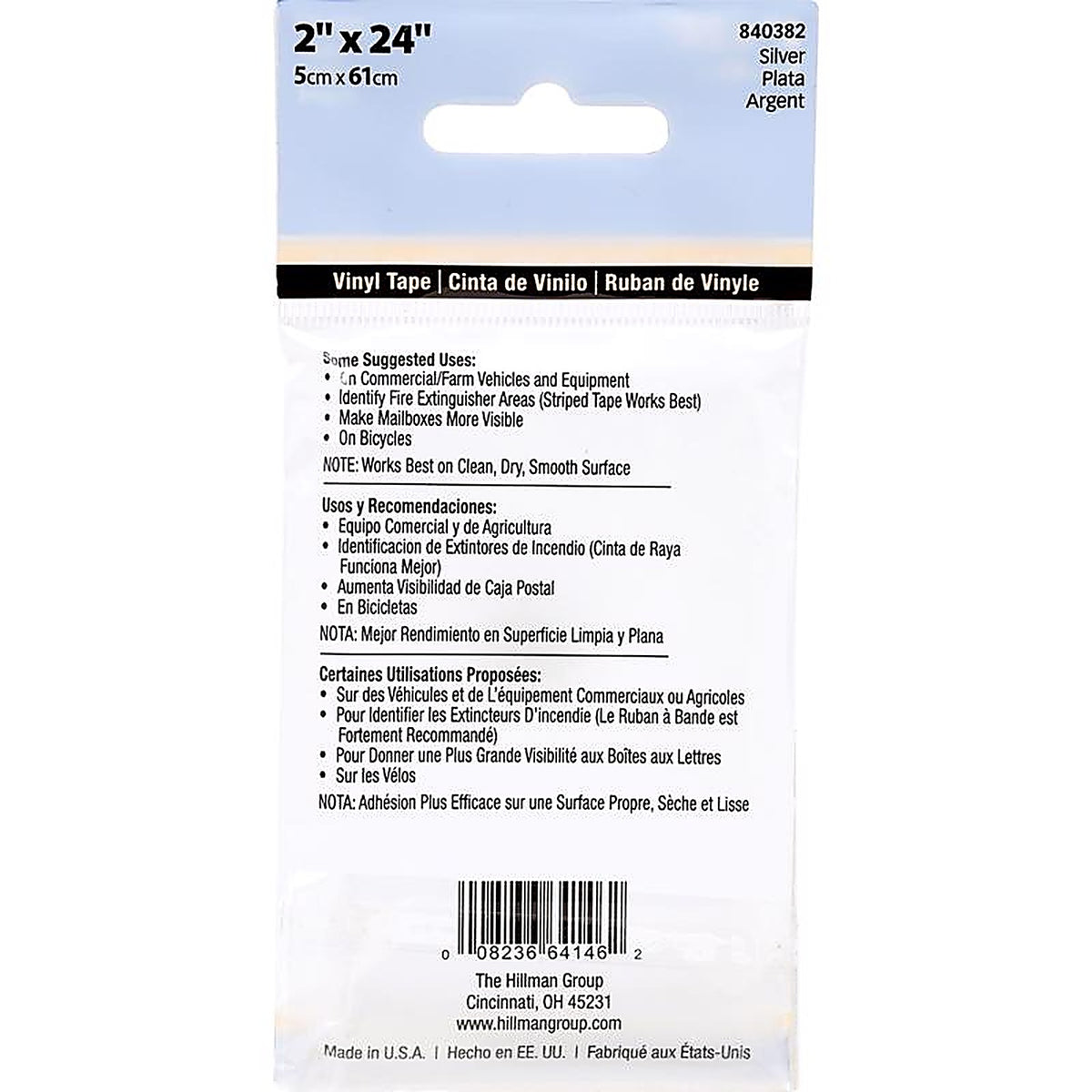 Hillman - 840382 - 2 in. W x 24 in. L Silver Reflective Safety Tape - 1/Pack