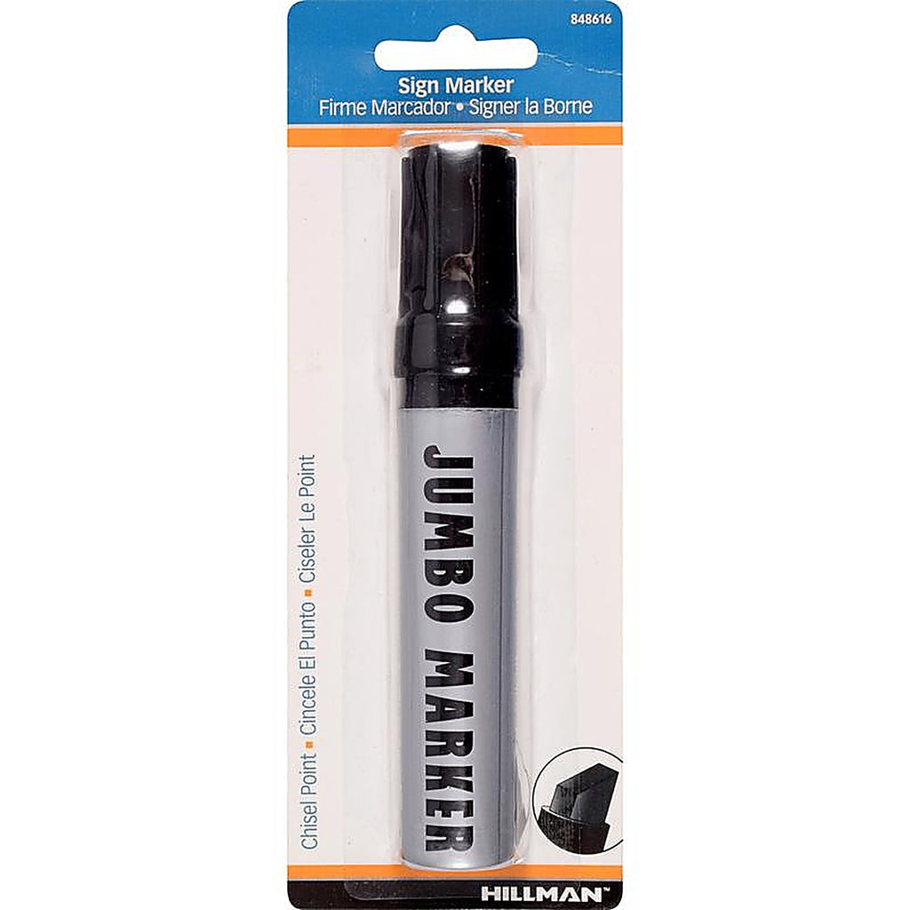 Hillman - 848616 - Black Chisel Tip Jumbo Marker - 1/Pack