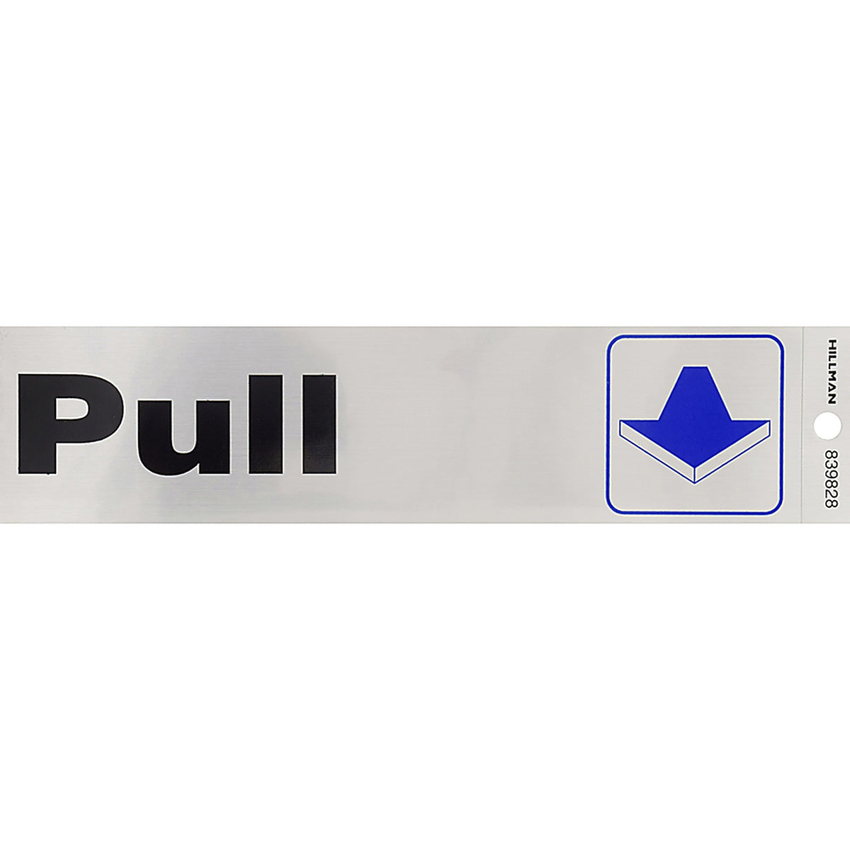Hillman - 839828 - English Silver Push/Pull Decal 2 in. H x 8 in. W