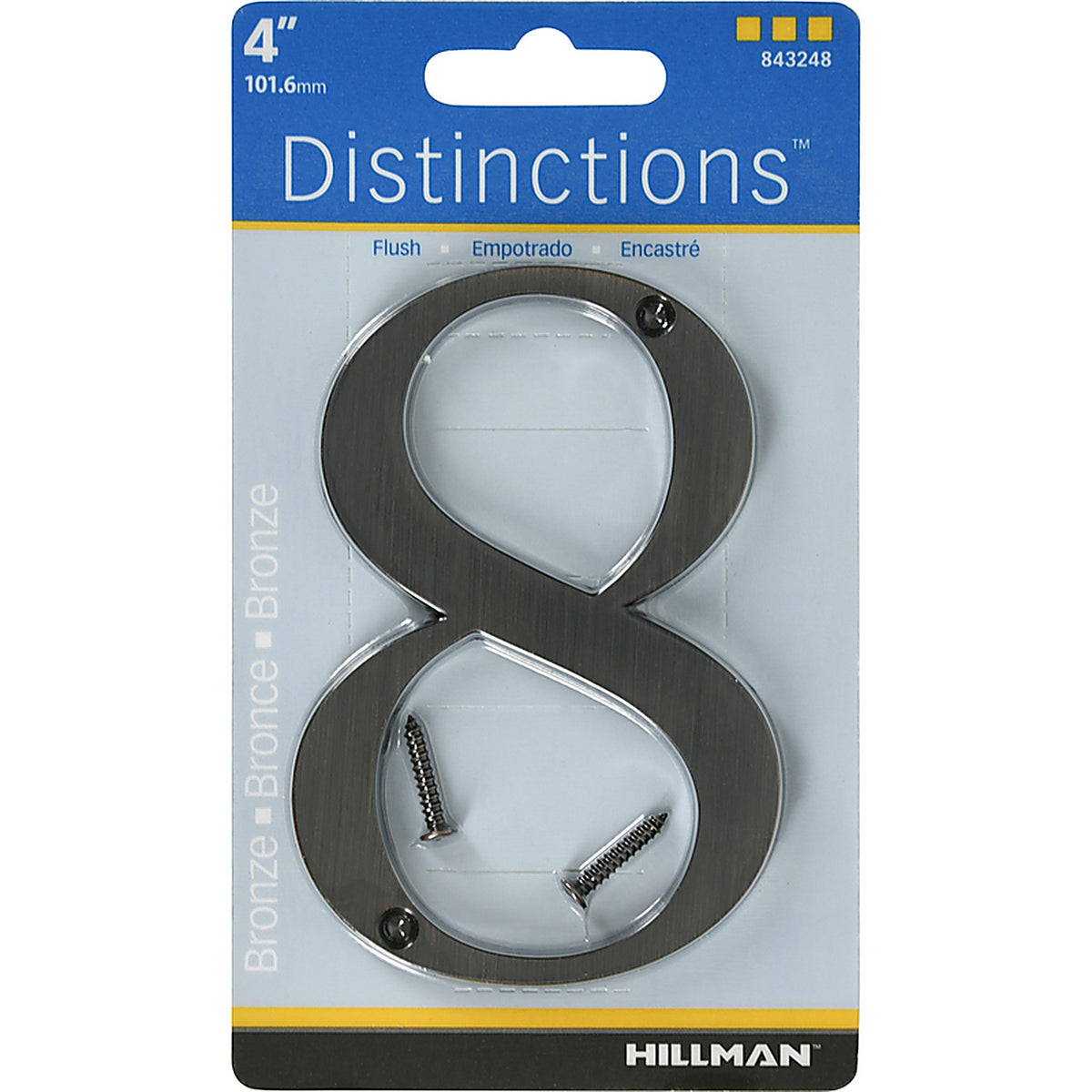 Hillman - 843248 - Distinctions 4 in. Bronze Zinc Die-Cast Screw-On Number 8 1 pc