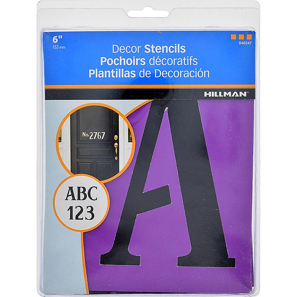 Hillman - 840247 - 6 in. Card Stock Serif Stencil Set - 1/Pack