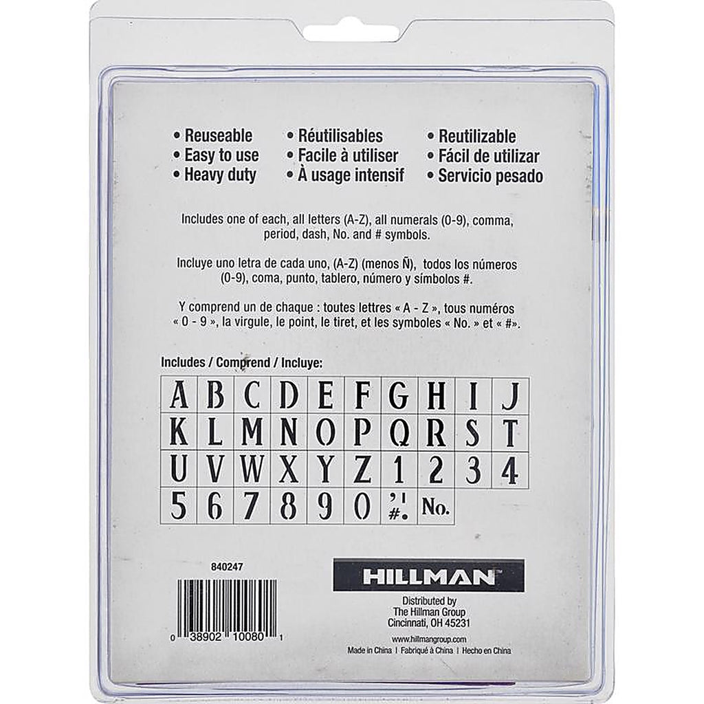 Hillman - 840247 - 6 in. Card Stock Serif Stencil Set - 1/Pack