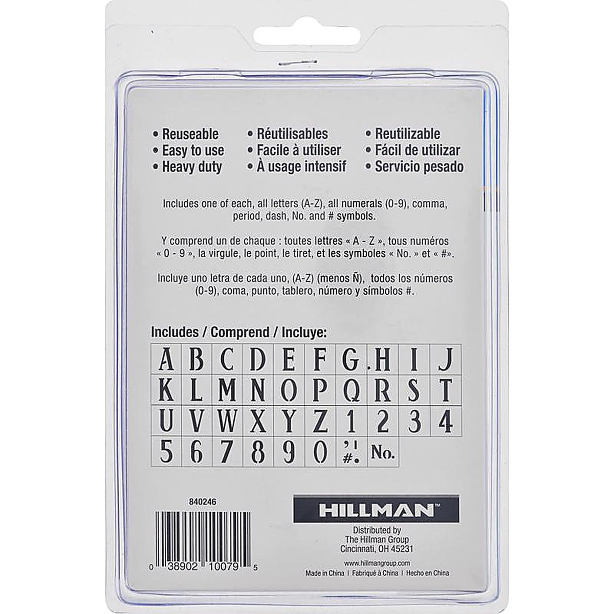 Hillman - 840246 - 4 in. Card Stock Serif Stencil Set 38/Pack