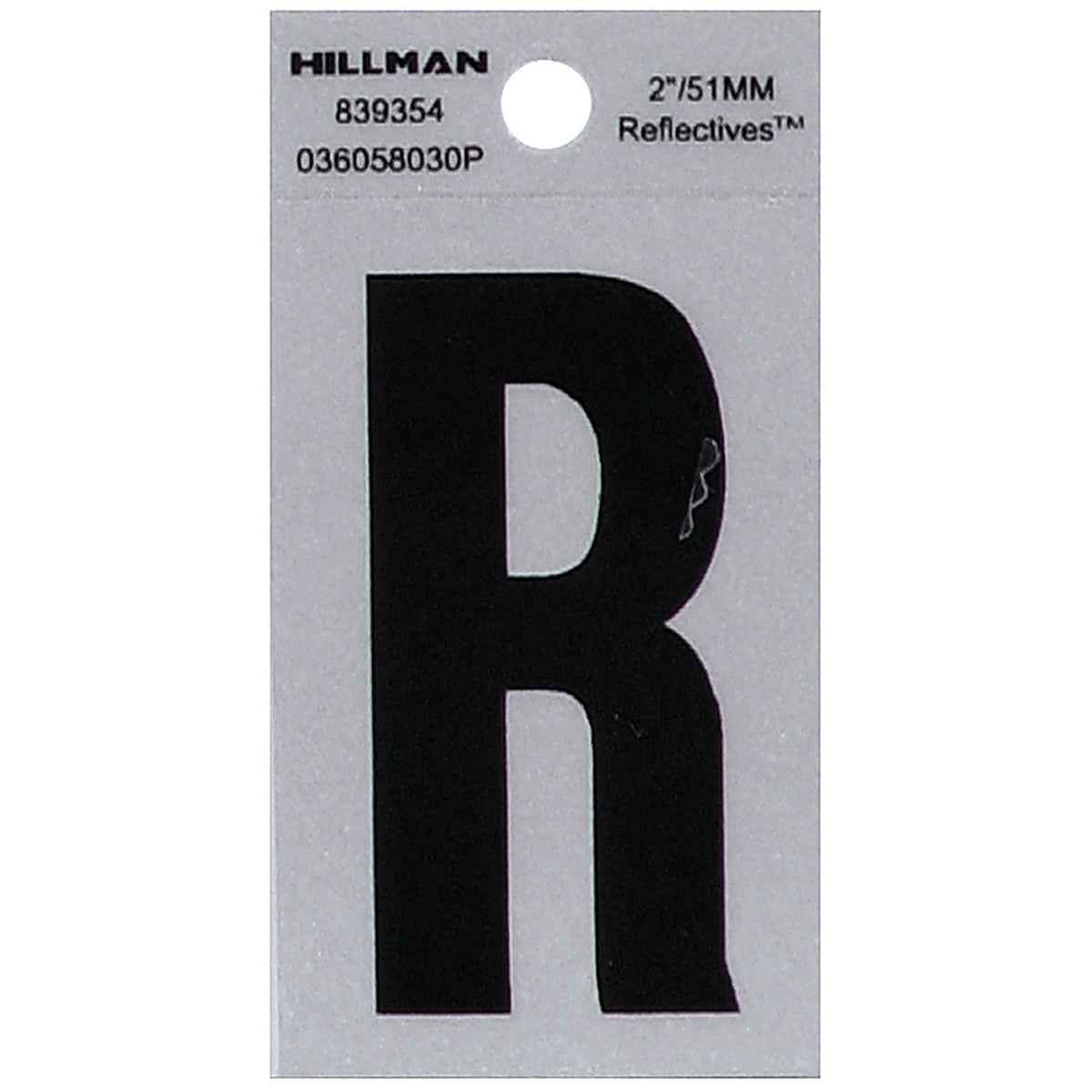 Hillman - 839354 - 2 in. Reflective Black Mylar Self-Adhesive Letter R 1/pc.
