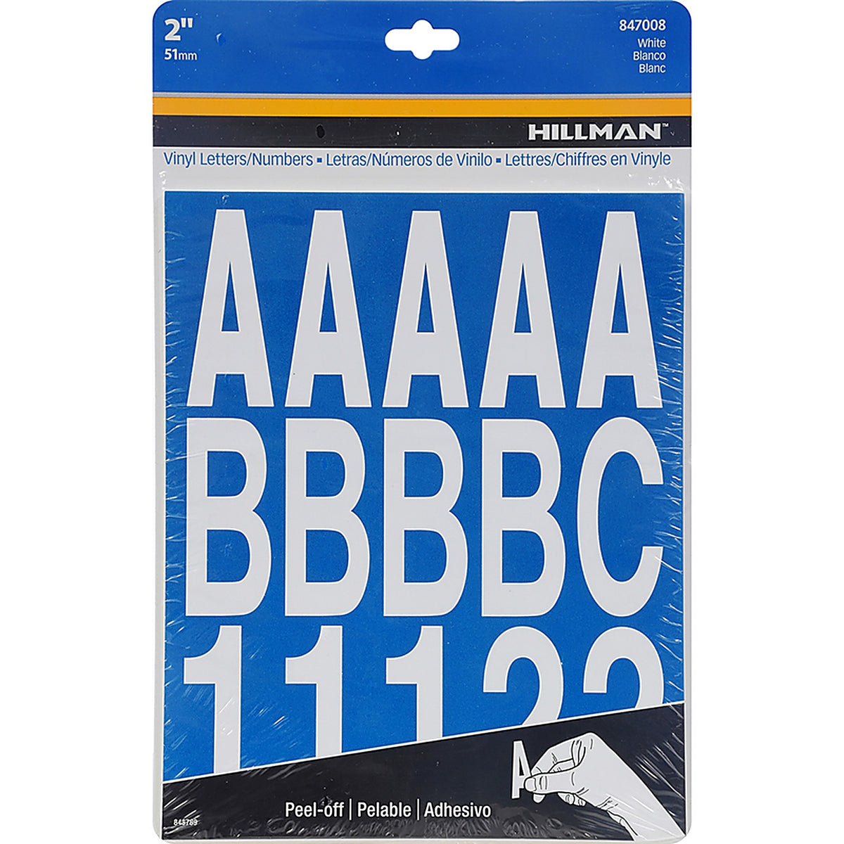Hillman - 847008 - 2 in. White Vinyl Self-Adhesive Letter and Number Set 0-9, A-Z 205/pc.