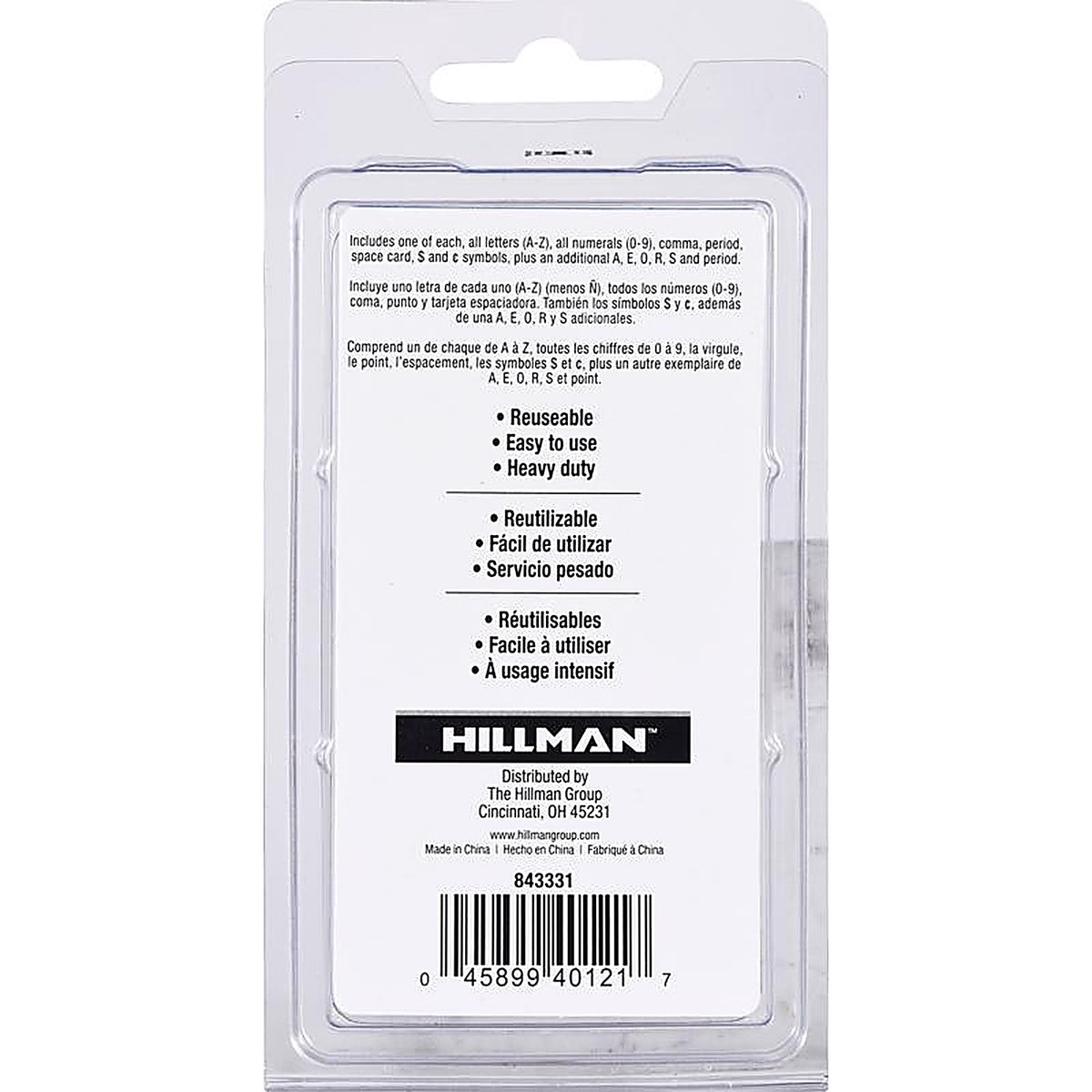Hillman - 843331 - 1 in. Card Stock Heavy Duty Stencil Set 47/Pack
