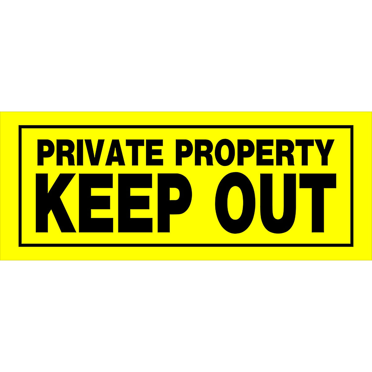 Hillman - 841804 - English Yellow Private Property Sign 6 in. H x 15 in. W