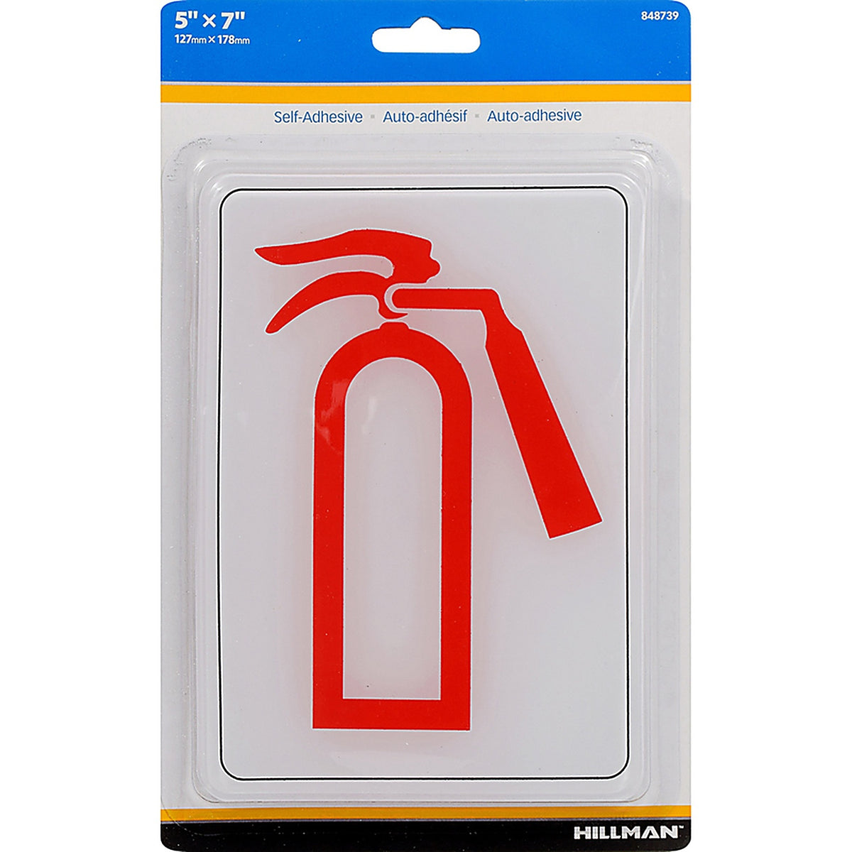 Hillman - 848739 - English White Fire Extinguisher Sign 7 in. H x 5 in. W