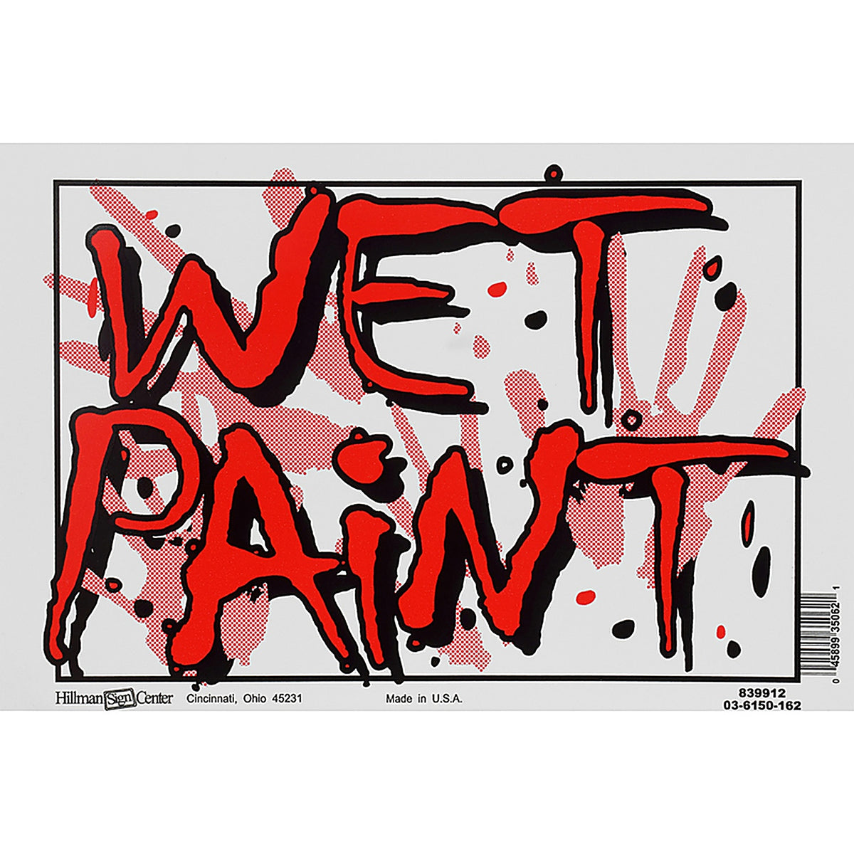 Hillman - 844682 - English White Wet Paint Sign 8 in. H x 12 in. W