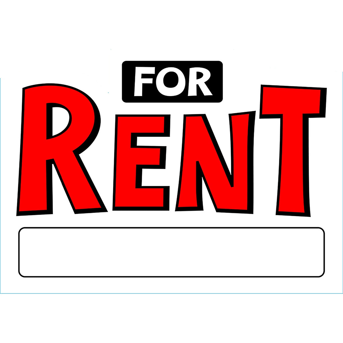 Hillman - 843470 - English White For Rent Sign 10 in. H x 14 in. W