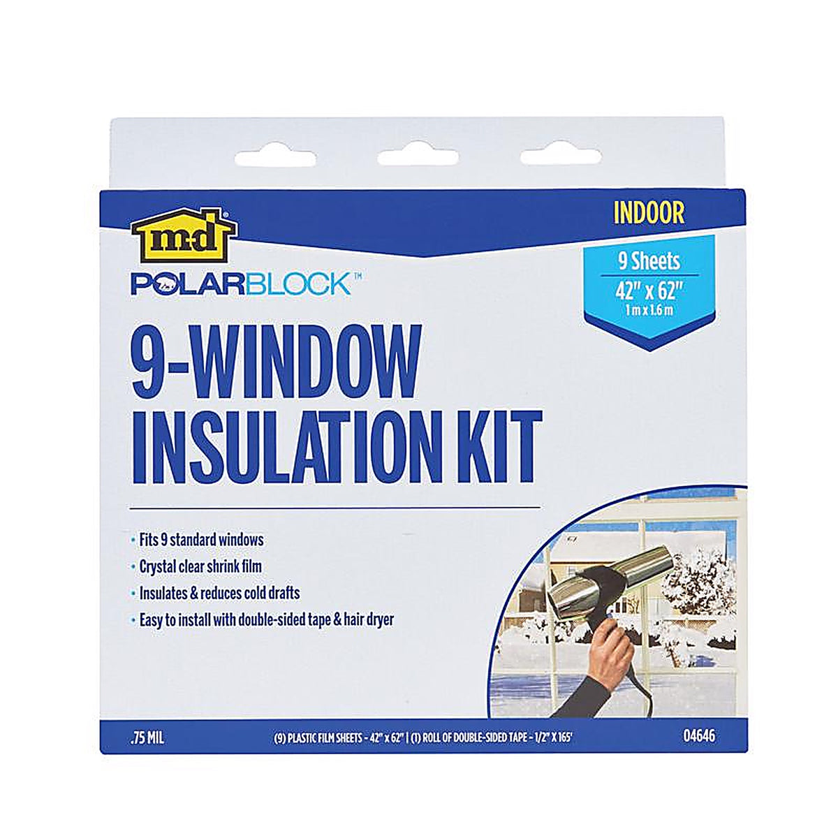 M-D - 4646 - Polar Block Clear Indoor Window Shrink Film 42 in. W x 62 in. L