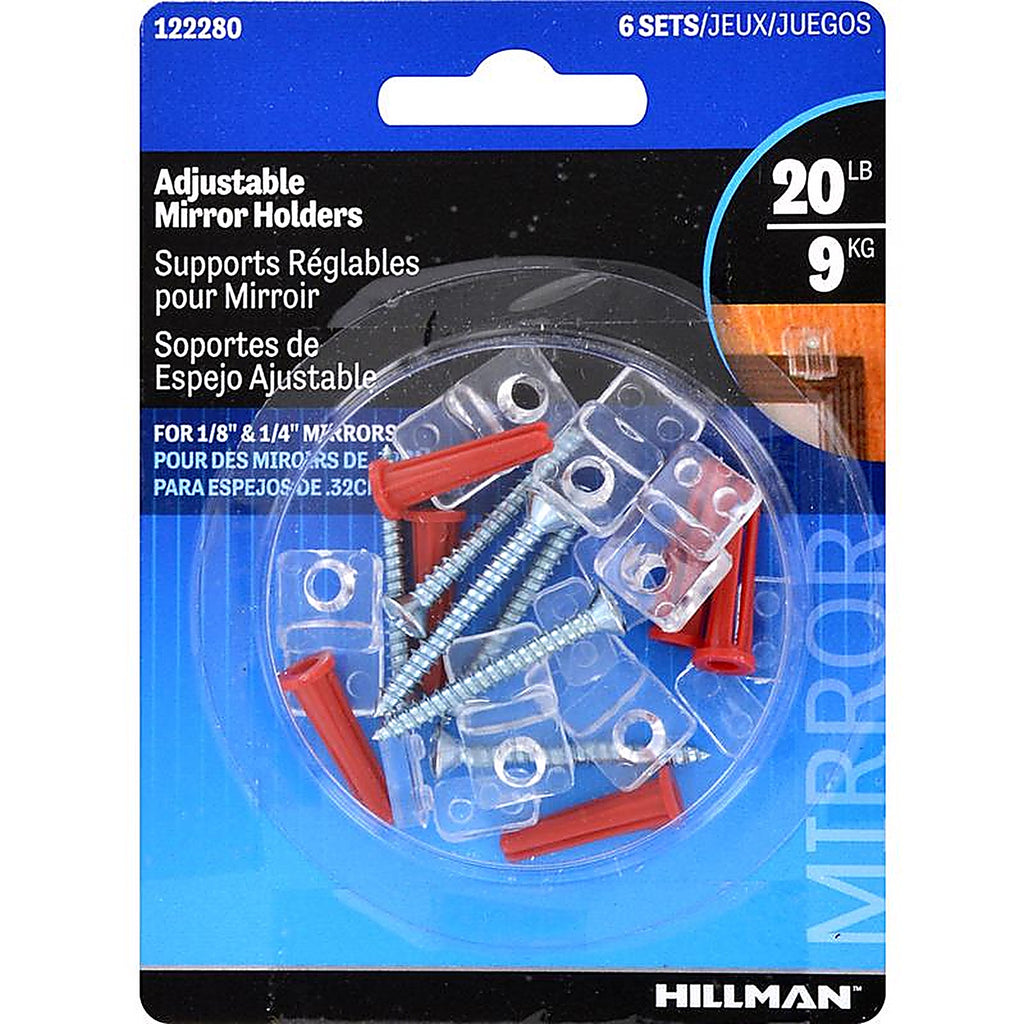 Hillman - 122280 - AnchorWire Medium Mirror Holder Kit 20 lb 6 pk