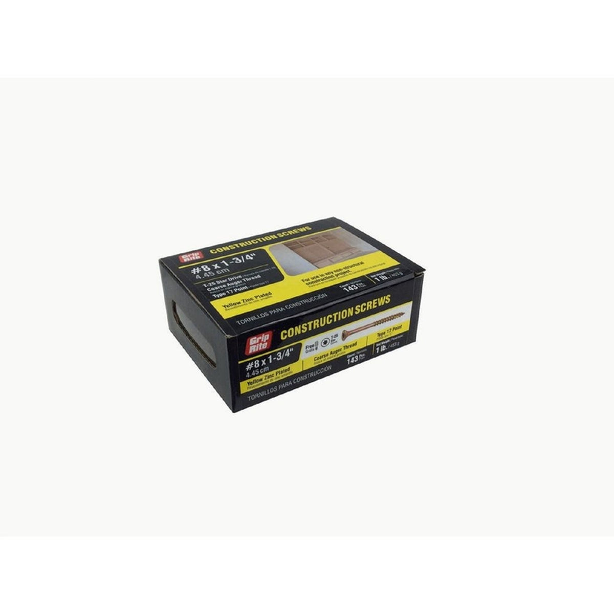Grip-Rite - 134GCS1 - No. 8 x 1-3/4 in. L Star Bugle Head Construction Screws 1 lb.