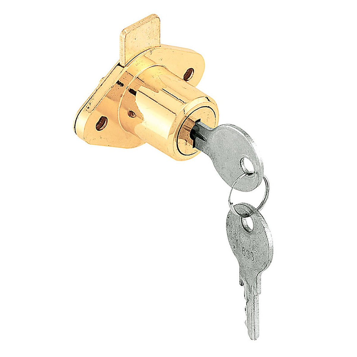 Prime-Line - U9947 - Bright Brass Gold Steel Cabinet/Drawer Lock