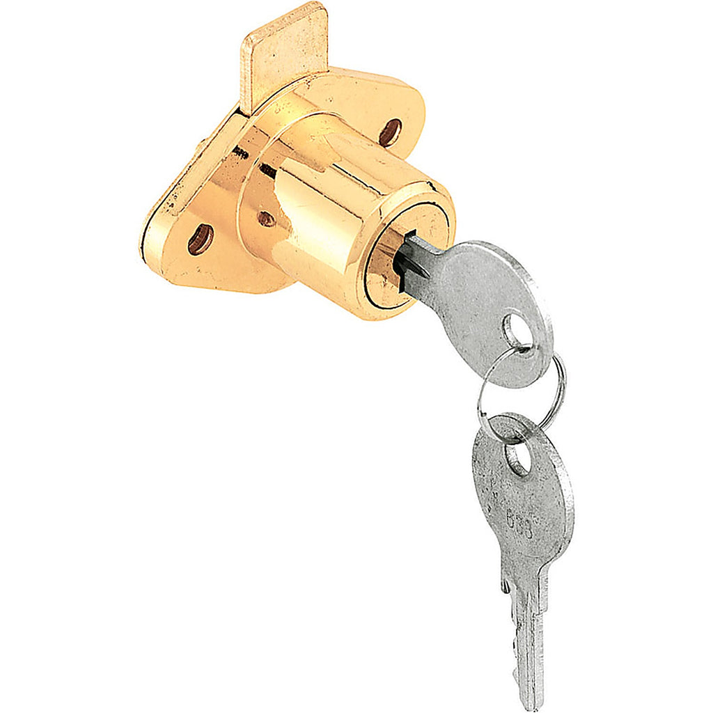 Prime-Line - CCEP9947KA - Bright Brass Bronze Steel Cabinet/Drawer Lock