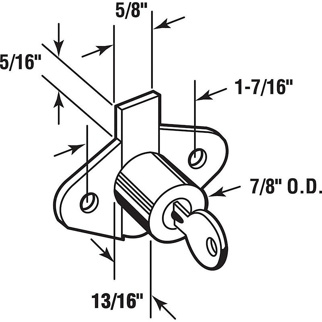 Prime-Line - CCEP9947KA - Bright Brass Bronze Steel Cabinet/Drawer Lock