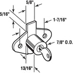 Prime-Line - CCEP9947KA - Bright Brass Bronze Steel Cabinet/Drawer Lock