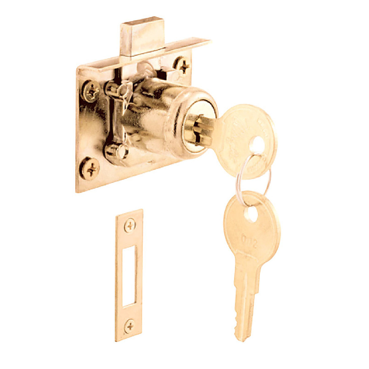 Prime-Line - U10666 - Bright Brass Gold Steel Cabinet/Drawer Lock