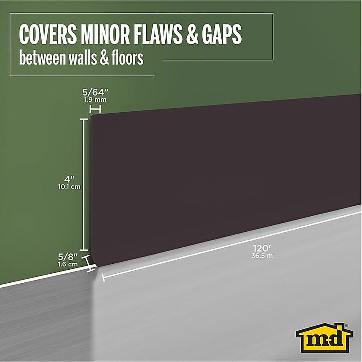 M-D - 75465 - 4 in. H X 120 ft. L Prefinished Brown Vinyl Wall Base