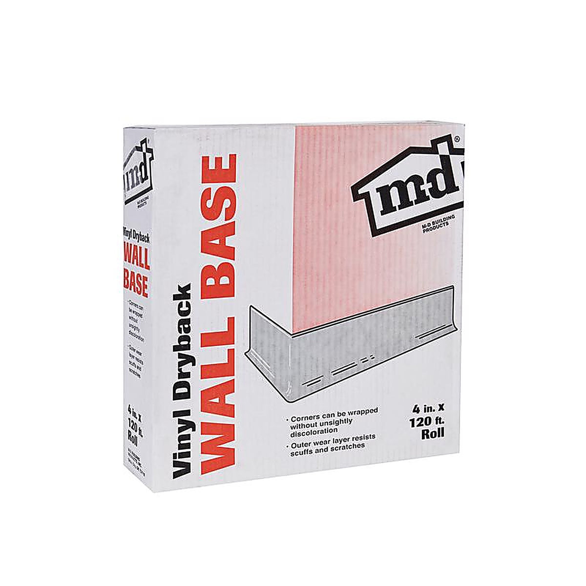 M-D - 75499 - 4 in. H X 120 ft. L Prefinished Gray Vinyl Wall Base