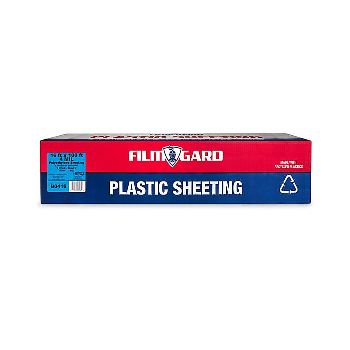Film-Gard - 625941 - Plastic Sheeting 4 mil X 16 ft. W X 100 ft. L Polyethylene Black 1 pk