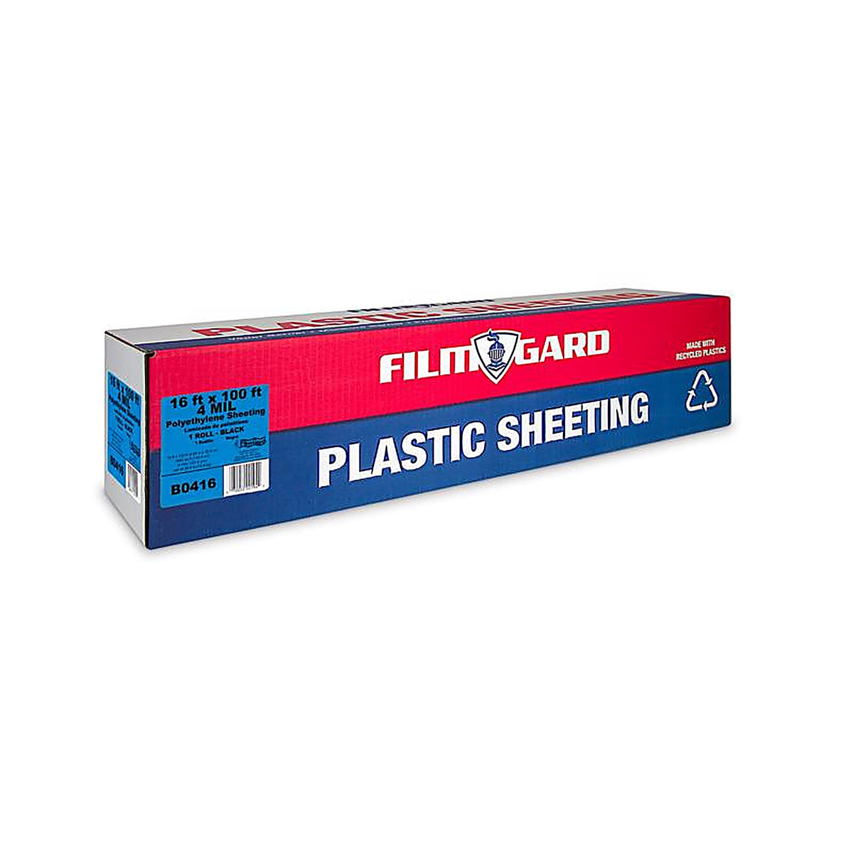 Film-Gard - 625941 - Plastic Sheeting 4 mil X 16 ft. W X 100 ft. L Polyethylene Black 1 pk