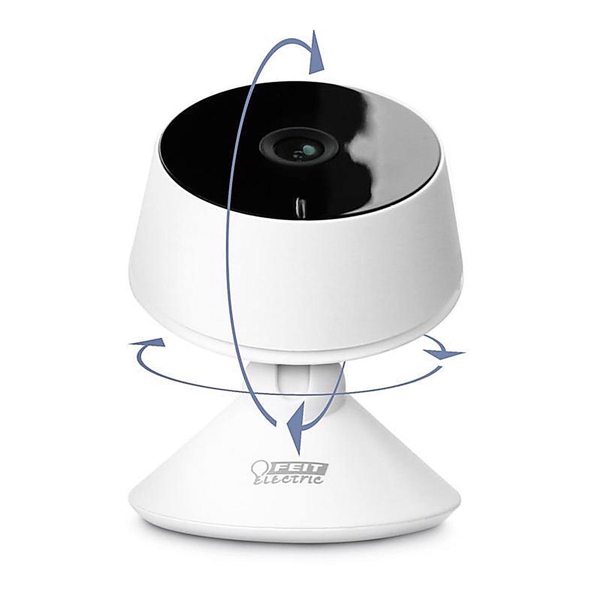 Feit Electric - CAM1/WIFI - Plug-in Indoor Black/White Wi-Fi Security Camera