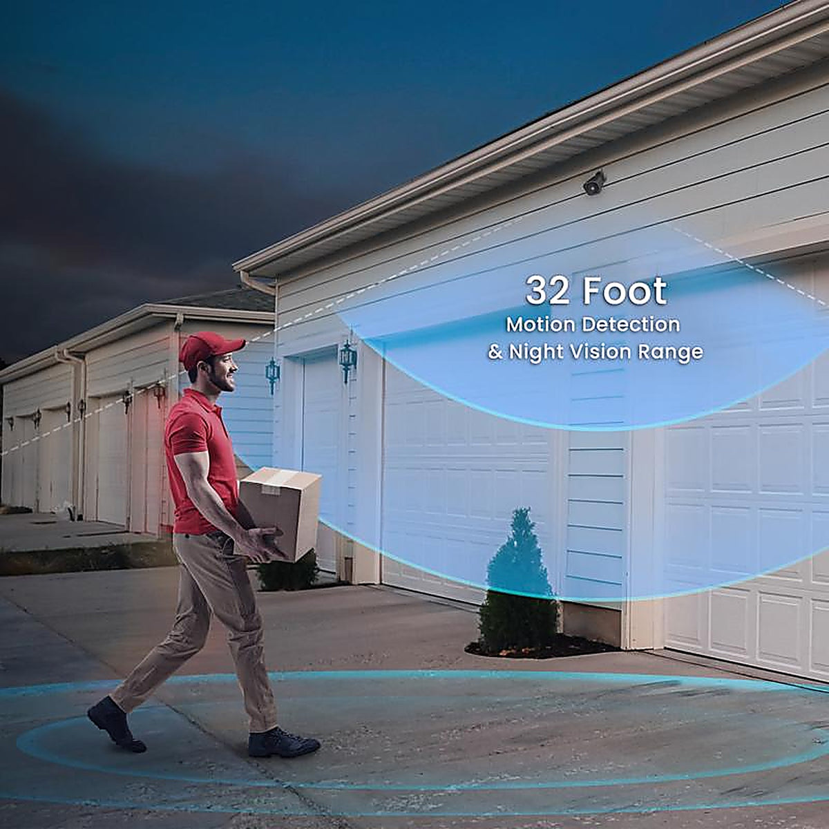 Feit Electric - CAM/WM/WIFI - Plug-in Outdoor Black Wi-Fi Security Camera