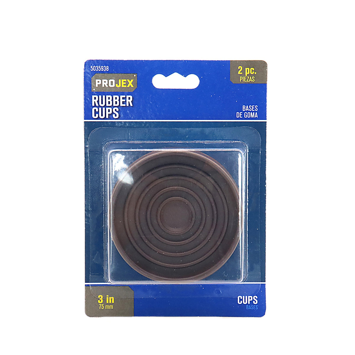 Projex - P0024 - Rubber Caster Cup Brown Round 3 in. W X 3 in. L 2 pk